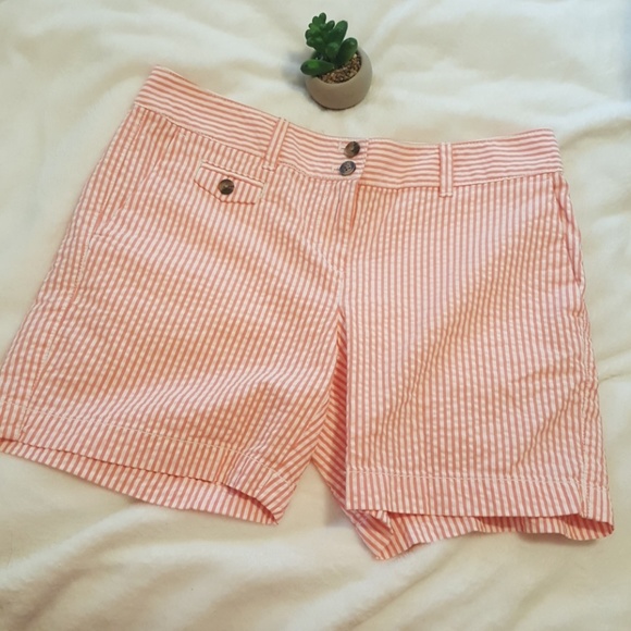 LOFT Pants - NWOT LOFT peach stripe shorts